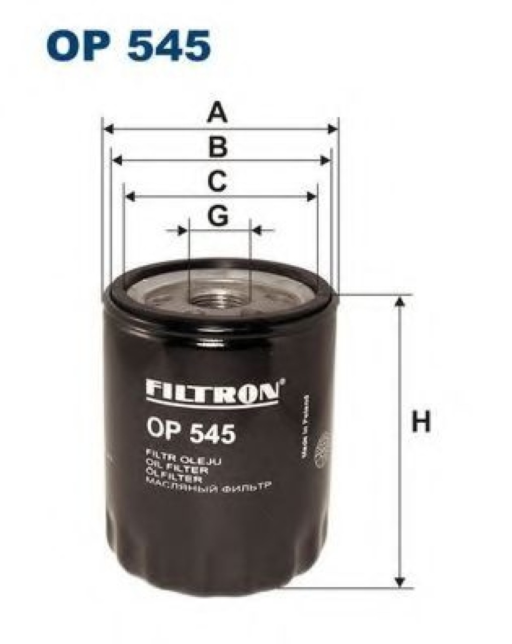 Filtru ulei LANCIA LYBRA (839AX) (1999 - 2005) FILTRON OP545 piesa NOUA
