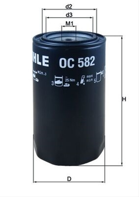Filtru Ulei Mahle Original Iveco OC 582