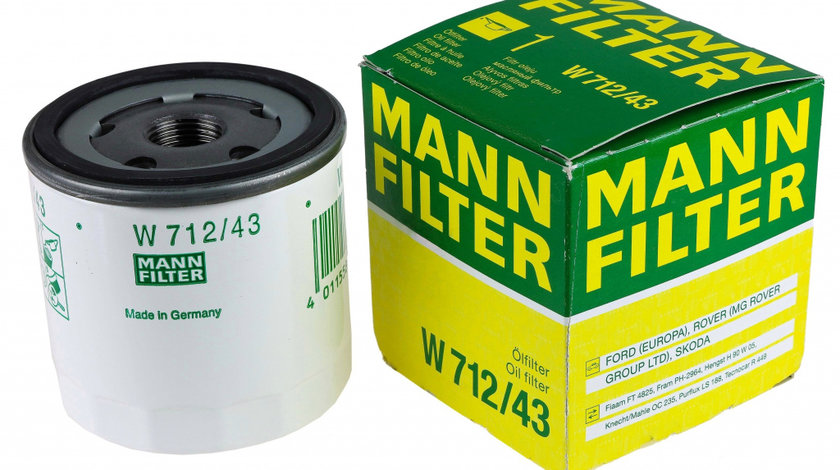 Filtru Ulei Mann Filter Ford Escort 3 1980-1986 W712/43