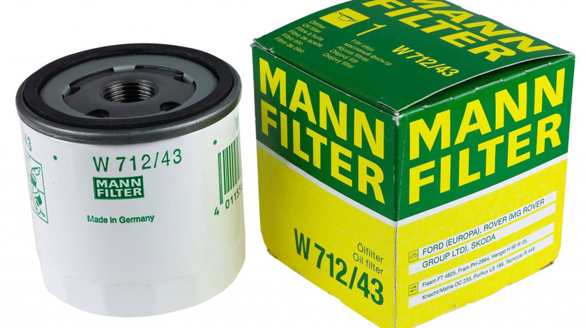 Filtru Ulei Mann Filter Ford Escort 6 1995-2001 W712/43