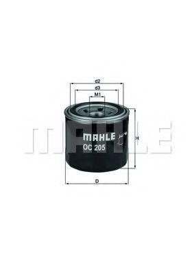 Filtru ulei MAZDA 3 (BK) (2003 - 2009) MAHLE ORIGINAL OC 205 piesa NOUA