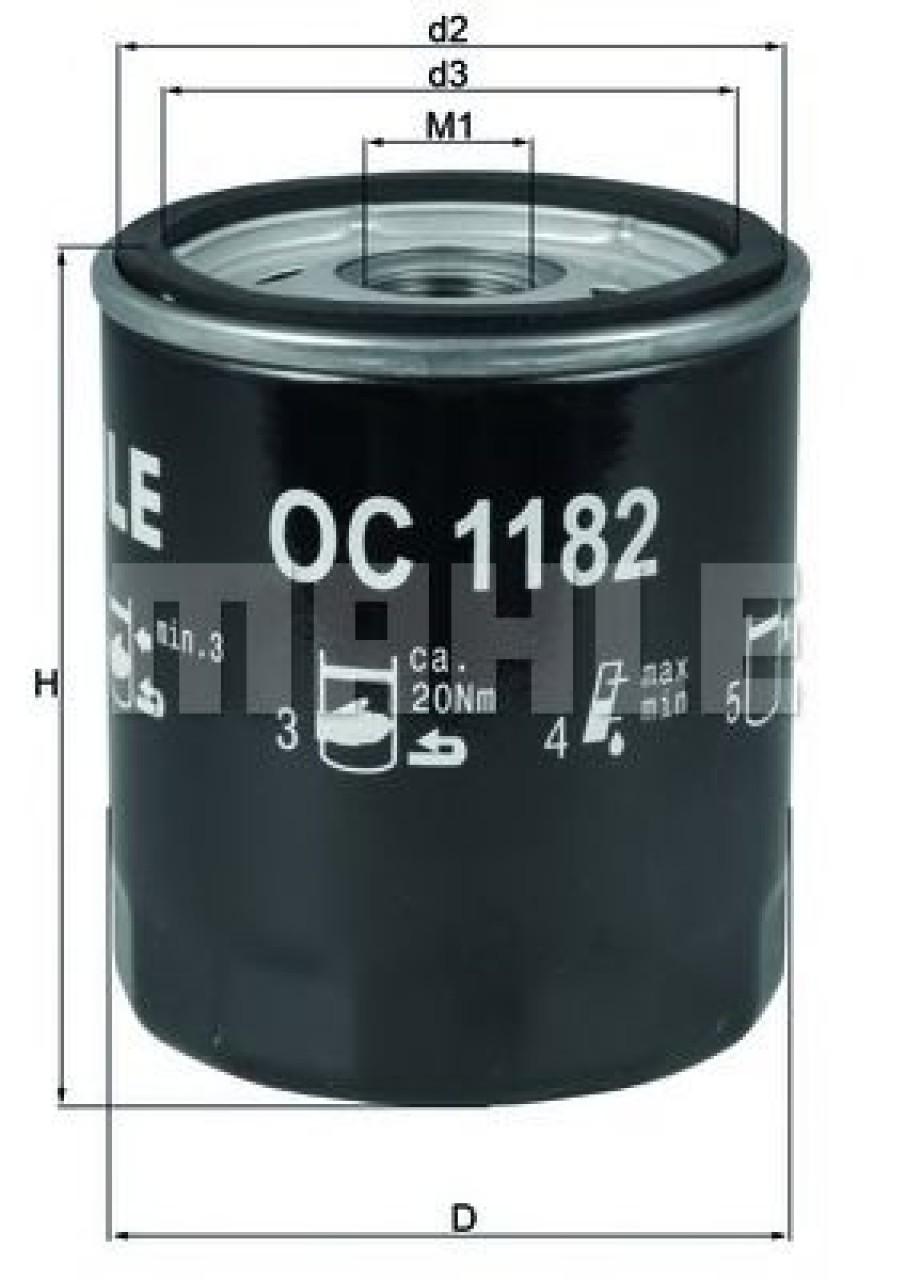 Filtru ulei MAZDA 3 (BM) (2013 - 2016) MAHLE ORIGINAL OC 1182 piesa NOUA