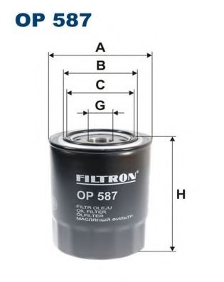 Filtru ulei MITSUBISHI L 200 (KB, KA) (2004 - 2016) FILTRON OP587 piesa NOUA