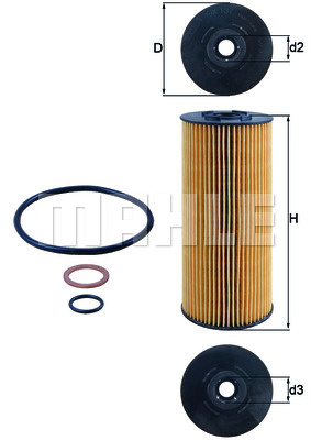Filtru ulei (OX137D2 MAHLE KNECHT) MAN,MERCEDES-BENZ