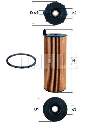 Filtru ulei (OX1961D MAHLE KNECHT) AUDI,VW