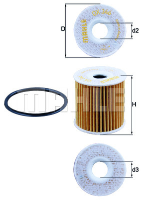 Filtru ulei (OX346D MAHLE KNECHT) AUDI,PORSCHE,SMART,VW