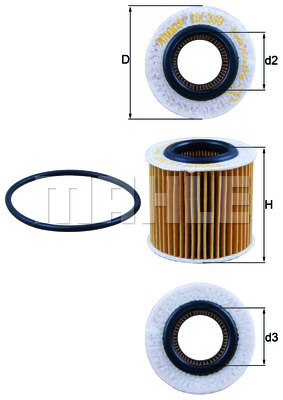 Filtru ulei (OX360D MAHLE KNECHT) SEAT,SKODA,VW