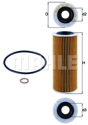 Filtru ulei (OX368D1 MAHLE KNECHT) ALFA ROMEO,ALPINA,BMW,FIAT,LANCIA