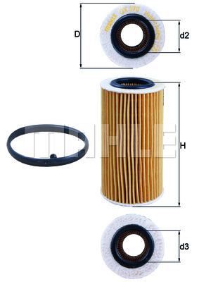 Filtru ulei (OX370D1 MAHLE KNECHT) BMW,VOLVO