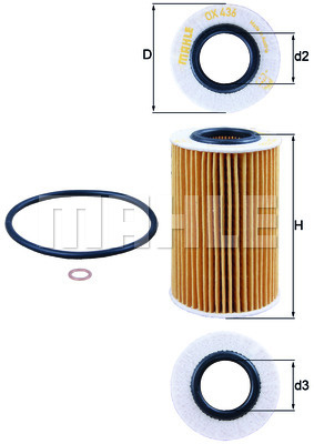 Filtru ulei (OX436D MAHLE KNECHT) HYUNDAI,KIA