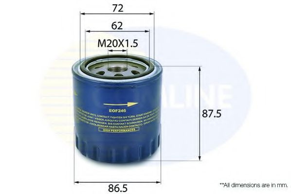 Filtru ulei RENAULT LAGUNA III (BT0/1) (2007 - 2016) COMLINE EOF246 piesa NOUA