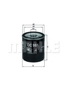 Filtru ulei SAAB 9-5 (YS3E) (1997 - 2009) MAHLE ORIGINAL OC 981 piesa NOUA