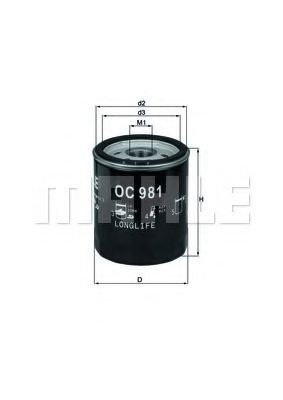 Filtru ulei SAAB 9-5 (YS3E) (1997 - 2009) MAHLE ORIGINAL OC 981 piesa NOUA