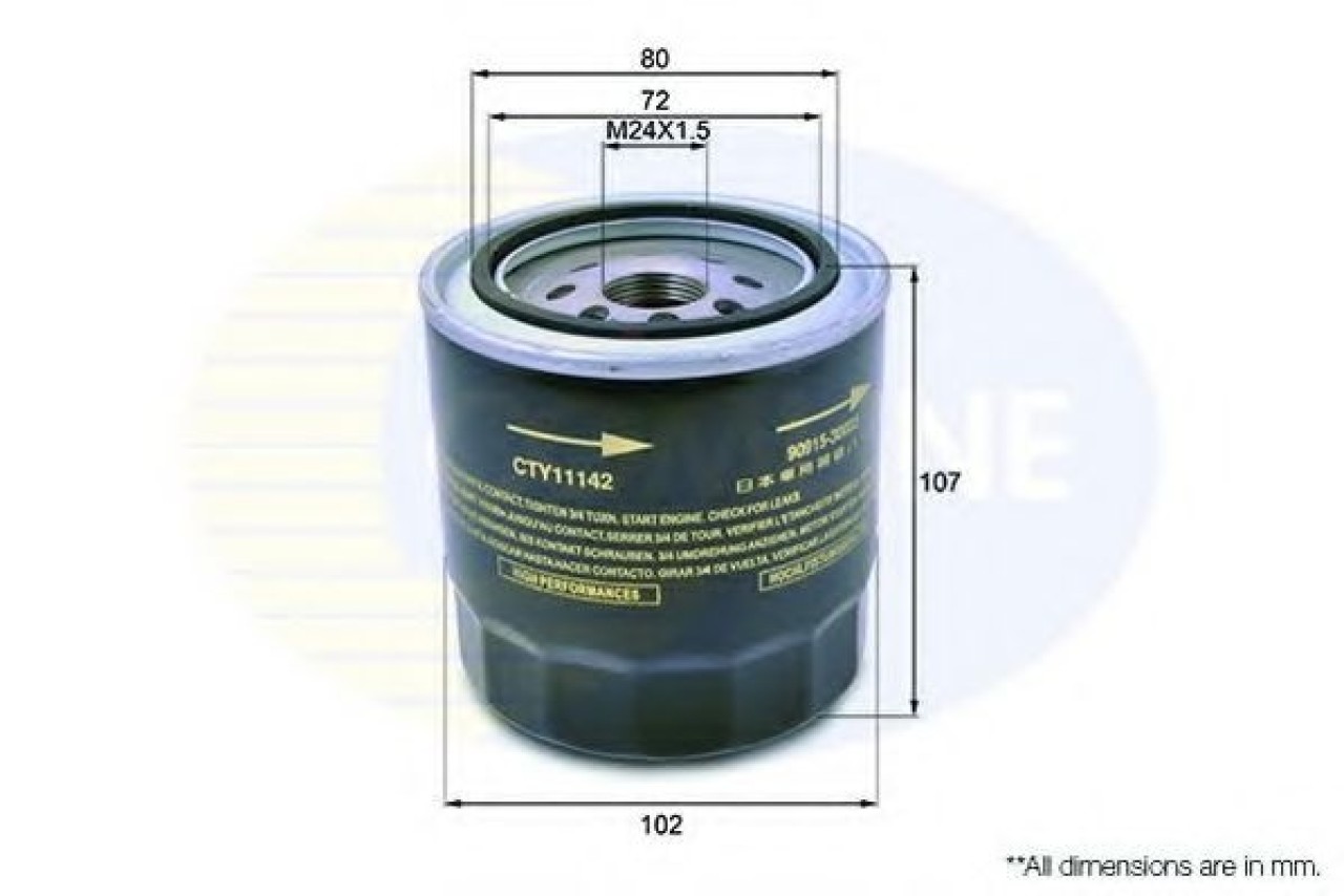Filtru ulei TOYOTA AVENSIS (T25) (2003 - 2008) COMLINE CTY11142 piesa NOUA