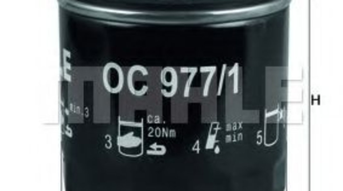 Filtru ulei VW CADDY IV Caroserie (SAA, SAH) (2015 - 2016) MAHLE ORIGINAL OC 977/1 piesa NOUA