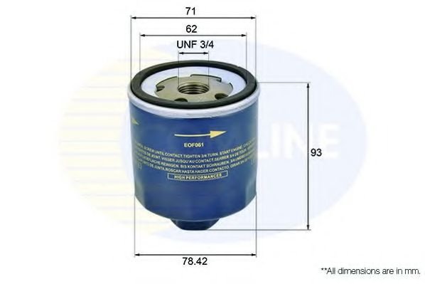 Filtru ulei VW GOLF V Variant (1K5) (2007 - 2009) COMLINE EOF061 piesa NOUA