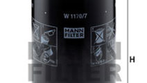 Filtru ulei (W 1170/7 W11707 MANN-FILTER) ASTRA,HE...