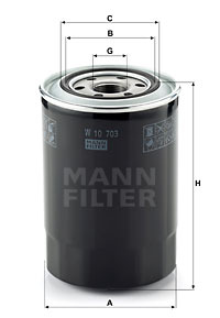 Filtru ulei (W10703 MANN-FILTER) HYUNDAI