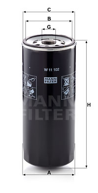 Filtru ulei (W11102 MANN-FILTER) DEUTZ-FAHR,IVECO,MAGIRUS-DEUTZ