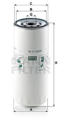Filtru ulei (W1110235 MANN-FILTER) DONGFENG,IRISBUS,MACK,RENAULT TRUCKS,VOLVO