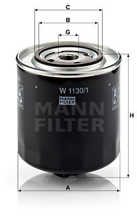 Filtru ulei (W11301 MANN-FILTER) AUDI,FORD,SAME,VW