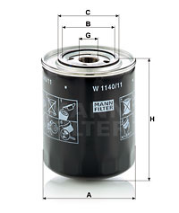 Filtru ulei (W114011 MANN-FILTER) JCB,MASSEY FERGUSON,VALTRA