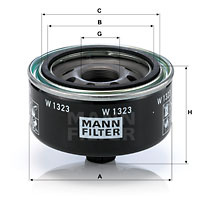 Filtru ulei (W1323 MANN-FILTER) AGRALE,CHEVROLET,NISSAN,TROLLER,VW
