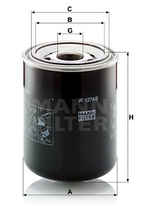 Filtru ulei (W13746 MANN-FILTER) DEUTZ-FAHR