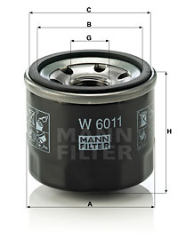 Filtru ulei (W6011 MANN-FILTER) MITSUBISHI,SMART