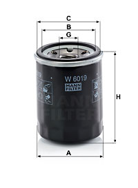Filtru ulei (W6019 MANN-FILTER) SUBARU,TOYOTA