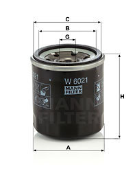 Filtru ulei (W6021 MANN-FILTER) CHEVROLET,DAEWOO,HOLDEN,RAVON,UZ-DAEWOO