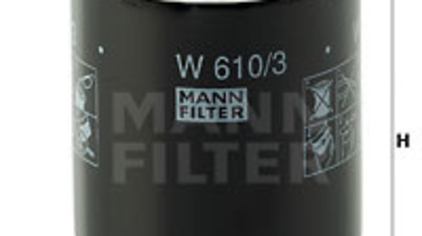 Filtru ulei (W6103 MANN-FILTER) ABARTH,ACURA,ALFA ROMEO,BRILLIANCE,BYD,CHERY,CHEVROLET,CHRYSLER,Citroen,DEUTZ-FAHR,EUNOS,FIAT,FIAT (NANJING),FORD,FORD ASIA / OCEANIA,FORD AUSTRALIA,FORD USA,GREAT WALL