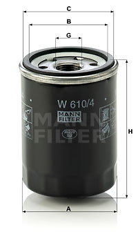 Filtru ulei (W6104 MANN-FILTER) INFINITI,NISSAN