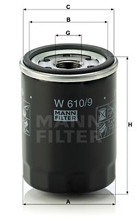 Filtru ulei (W6109 MANN-FILTER) LEXUS,PERODUA,PONTIAC,SUZUKI,TOYOTA
