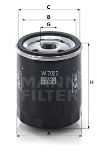 Filtru ulei (W7020 MANN-FILTER)