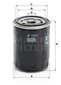 Filtru ulei (W7041 MANN-FILTER) DERWAYS,FORD,INFINITI,NISSAN,SUBARU