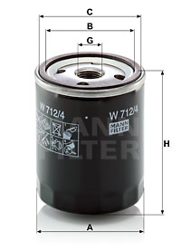 Filtru ulei (W7124 MANN-FILTER) DEUTZ-FAHR,RENAULT