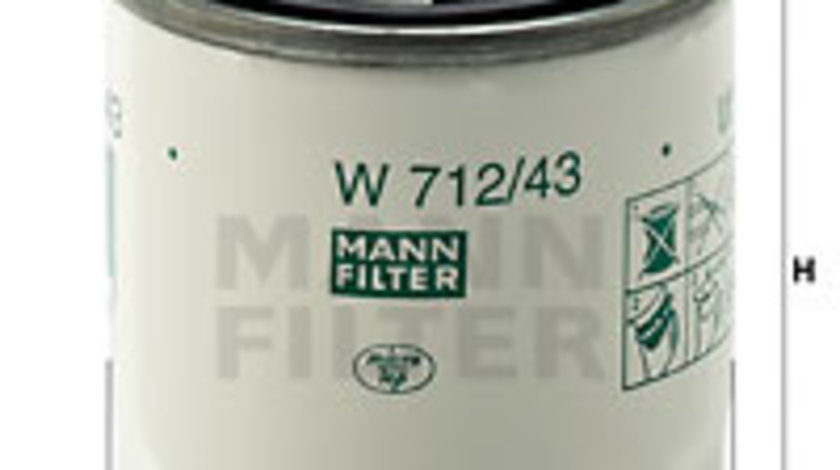 Filtru ulei (W71243 MANN-FILTER) AUSTIN,FORD,FORD ASIA / OCEANIA,FORD AUSTRALIA,FORD USA,MAZDA,MORGAN,ROVER,SKODA,SUZUKI,TOYOTA