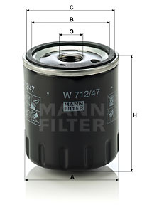 Filtru ulei (W71247 MANN-FILTER) ALPINE,RENAULT