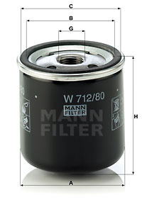 Filtru ulei (W71280 MANN-FILTER) SAAB
