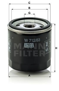 Filtru ulei (W71283 MANN-FILTER) CHERY,DAIHATSU,FORD,HOLDEN,LEXUS,LOTUS,MINI,TOYOTA,VW,ZAZ