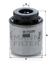 Filtru ulei (W71293 MANN-FILTER) AUDI,SEAT,SKODA,VW