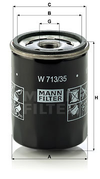 Filtru ulei (W71335 MANN-FILTER) MITSUBISHI,SMART