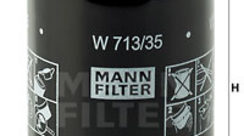 Filtru ulei (W71335 MANN-FILTER) MITSUBISHI,SMART