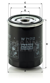 Filtru ulei (W7172 MANN-FILTER) ABARTH,ALFA ROMEO,FIAT,FSO,LANCIA,PININFARINA