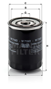 Filtru ulei (W7182 MANN-FILTER) ALFA ROMEO,FIAT,INNOCENTI,LANCIA