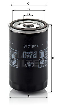 Filtru ulei (W71914 MANN-FILTER) BMC,CHRYSLER,JEEP,PLYMOUTH