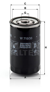 Filtru ulei (W71936 MANN-FILTER) JAGUAR,LAND ROVER