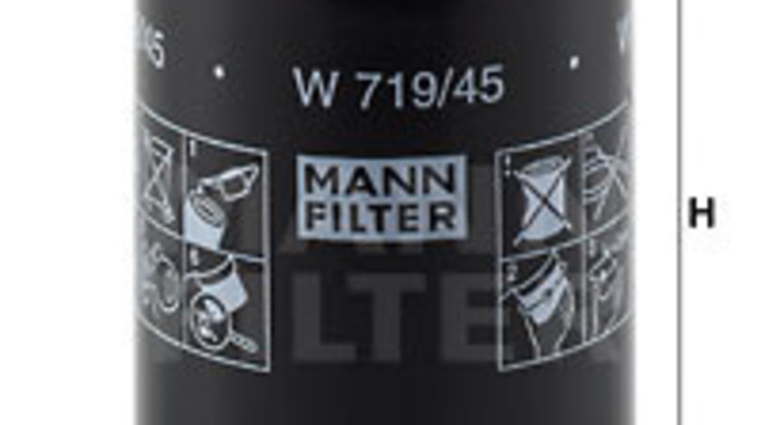 Filtru ulei (W71945 MANN-FILTER) AUDI,GEELY,SEAT,SKODA,VW