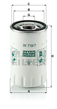 Filtru ulei (W7197 MANN-FILTER) DAIMLER,JAGUAR